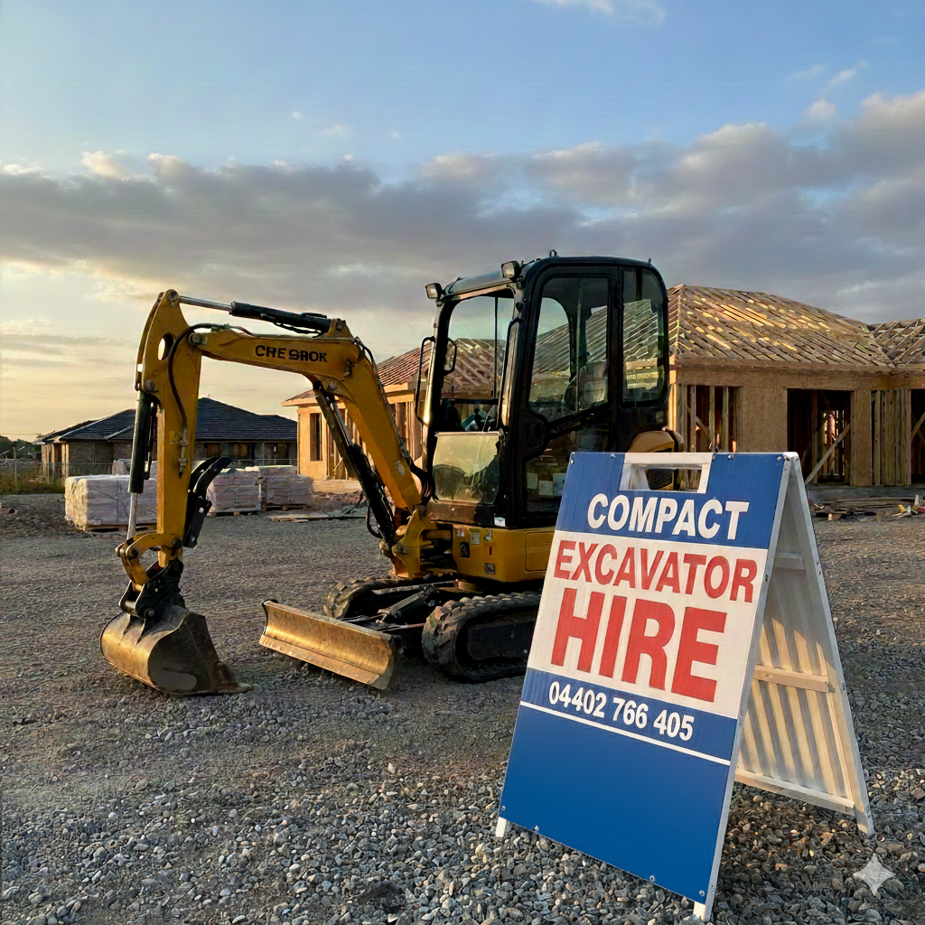 compact excavator hire Gold Coast
