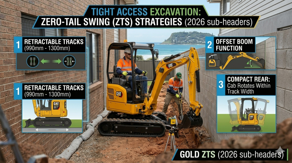 Tight-Access Projects, mini excavator, small spaces,